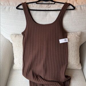 Old Navy Chocolate Ribbed Mini Dress